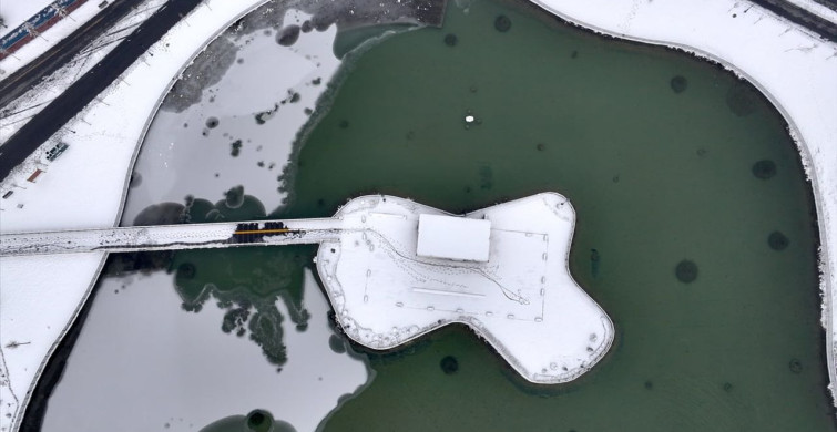 Kayseri'de Büyüleyici Kar ve Sis Manzaraları Dronla Görüntülendi