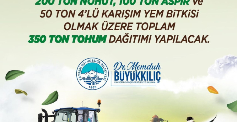 Kayseri'de Çiftçilere 350 Ton Tohum Desteği