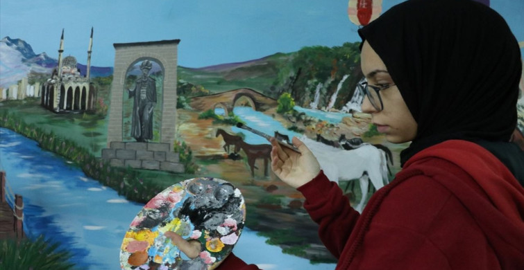 Kayseri'de Öğrenciler Okul Koridorunu Sanat Sokağına Dönüştürdü