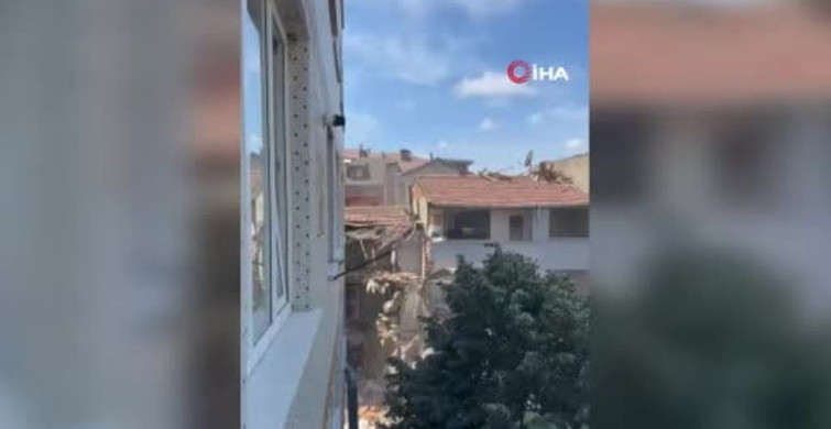 Kentsel dönüşüm projesinde yıkım sonrası yan bina hasar gördü