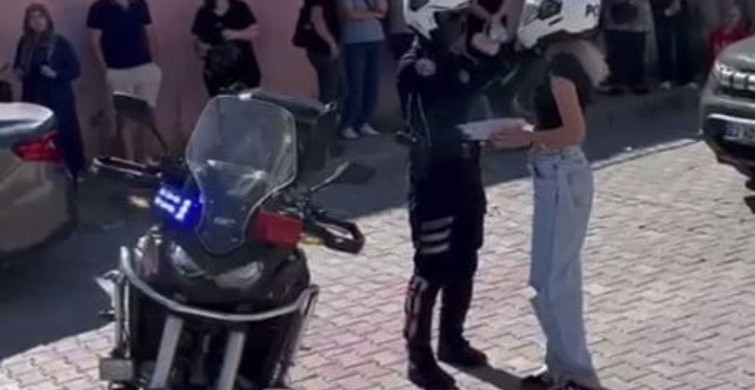 Keşan'da motosikletli polis timleri sınava geç kalan öğrencilerin imdadına yetişti
