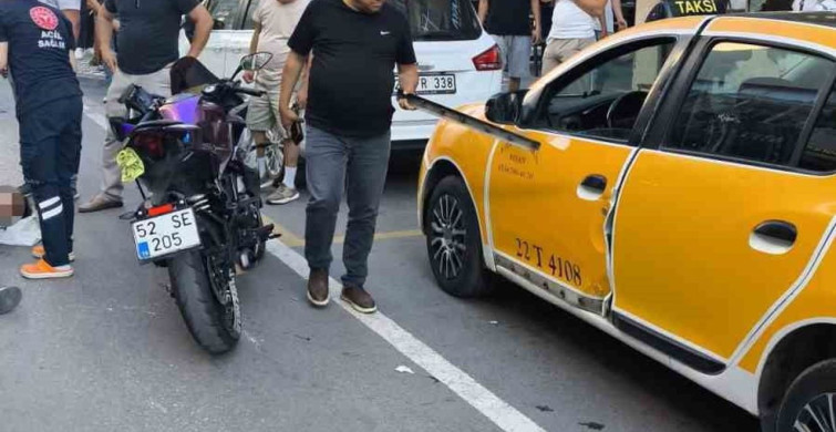 Keşan'da otomobil ile çarpışan motosikletin sürücüsü yaralandı