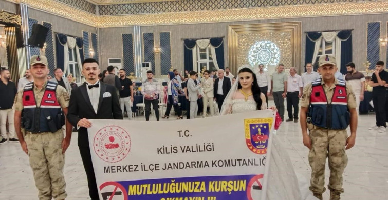 Kilis'te 'mutluluğunuza kurşun sıkmayın' uyarısı