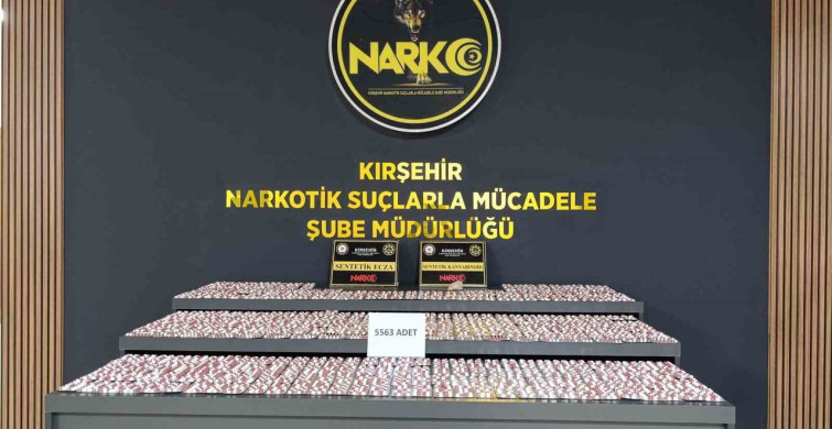 Kırşehir'de Uyuşturucu Operasyonu: 5 Bin 563 Sentetik Hap Ele Geçirildi