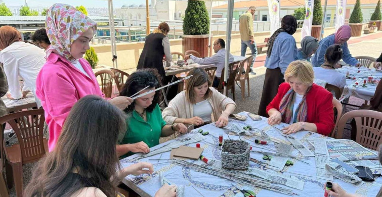 Kızılcahamam'da atık kağıtlarla sanatsal farkındalık çalışması