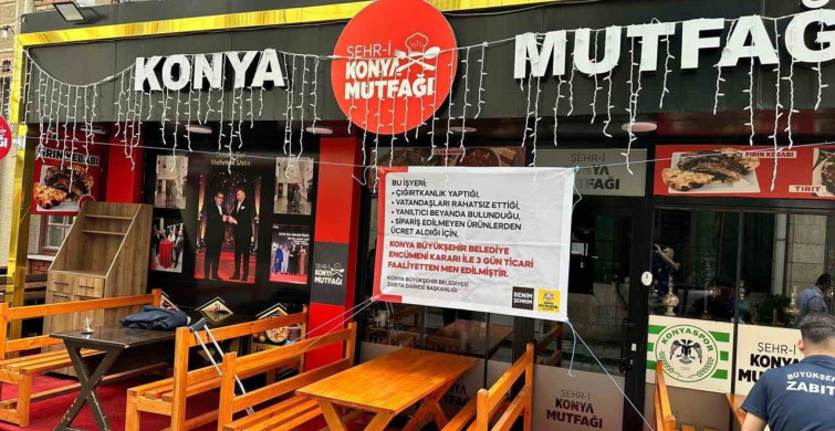 Konya Büyükşehir Zabıtasından tüketiciyi aldatan işletmeye 3 gün faaliyetten men cezası