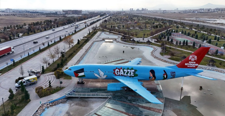 Konya'da Gazze Temalı Uçak Sanatı