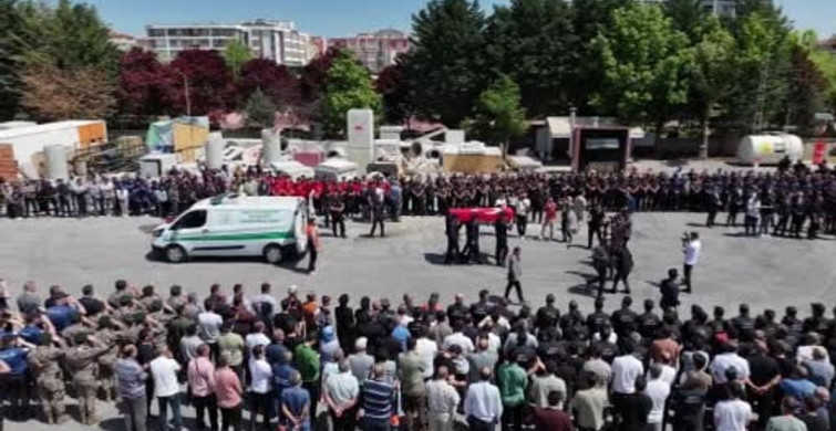 Konya'da Şehit İtfaiye Eri İçin Uğurlama Töreni