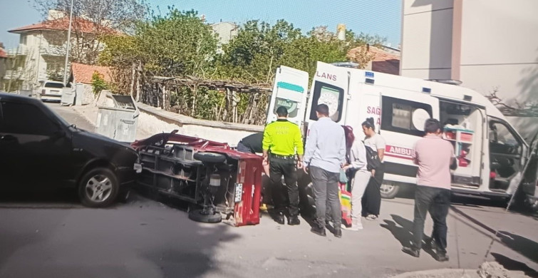 Konya'da Trafik Kazası: Elektrikli Motosiklet ve Otomobil Çarpıştı