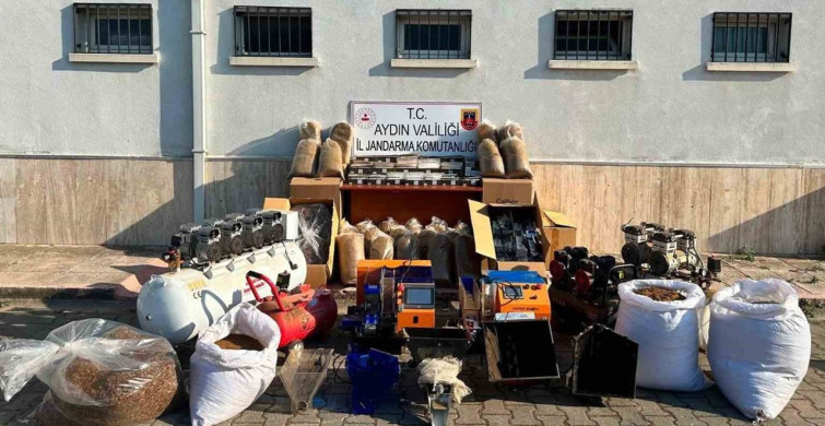 Köşk'te kaçak sigara imalathanesine operasyon: 350 kilo tütün ele geçirildi