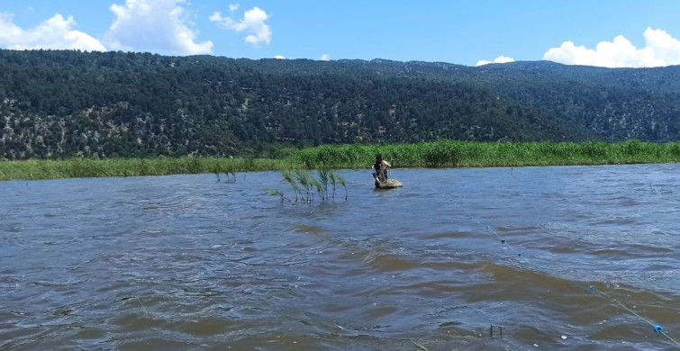 Kovada Gölü'nde Dronlu Denetimle Kaçak Ağ Yakalandı