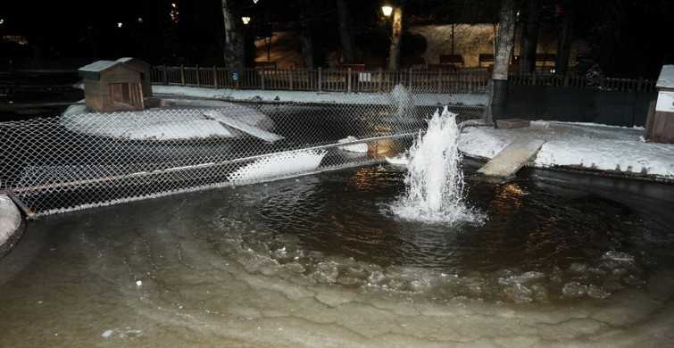 Kuğulu Park'taki Buzlu Manzara