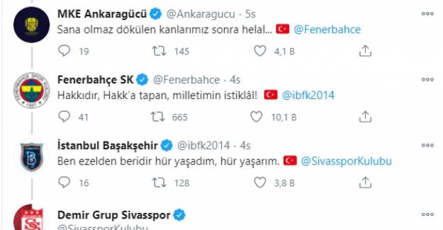 Kulüplerimiz İstiklal Marşı'nı Birlikte Okudu!
