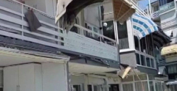 Kumlada balkon yıkımına ev sahiplerinden tepki