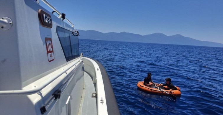Kuşadası açıklarında iki düzensiz göçmen yakalandı