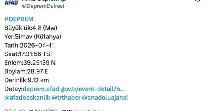 Kütahya Merkezli Deprem Bursa'da Hissedildi