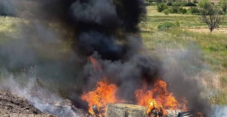 Kütahya'da takla atan otomobil alev aldı: 5 yaralı