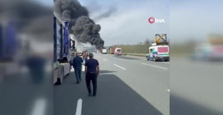 Kuzey Marmara Otoyolu'nda Tır Yangını