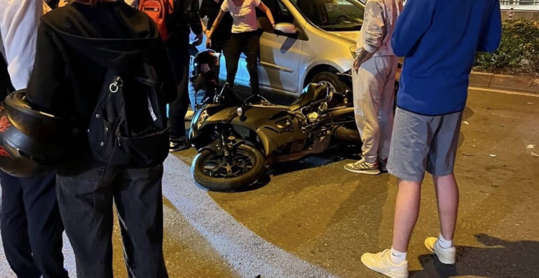 Lüleburgaz'da trafik kazası: otomobil ile motosiklet çarpıştı