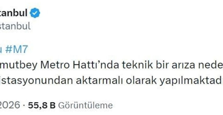 M7 Metro Hattı'nda Teknik Arıza Yaşandı
