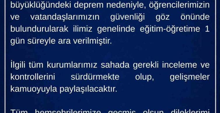 Malatya'da Eğitim Seferberliği: 1 Gün Ara Verildi
