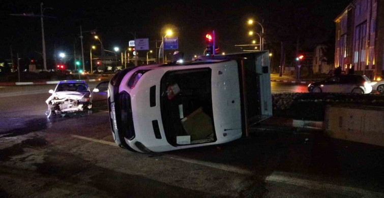 Malatya'da Kamyonet Devrildi: Olay Anı Güvenlik Kamerasında