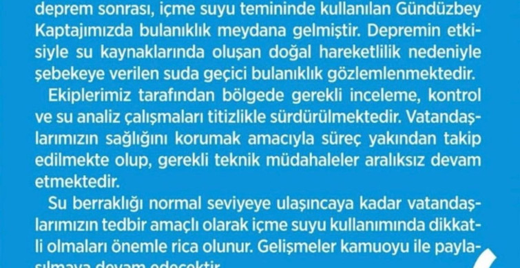 Malatya'daki Depremin Su Kaynaklarına Etkisi