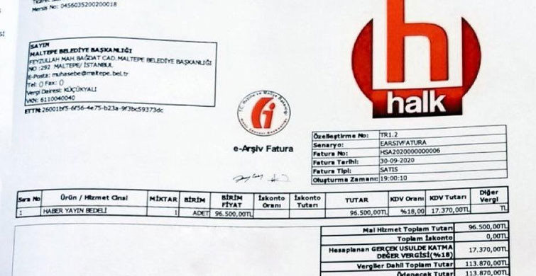 Maltepe Belediyesi Bir Haber İçin Halk TV’ye  113 Bin Lira Para Ödedi