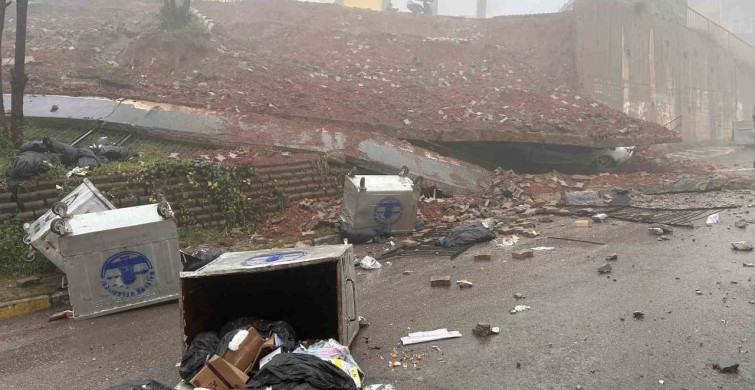 Maltepe'de Okul İstinat Duvarı Çöktü