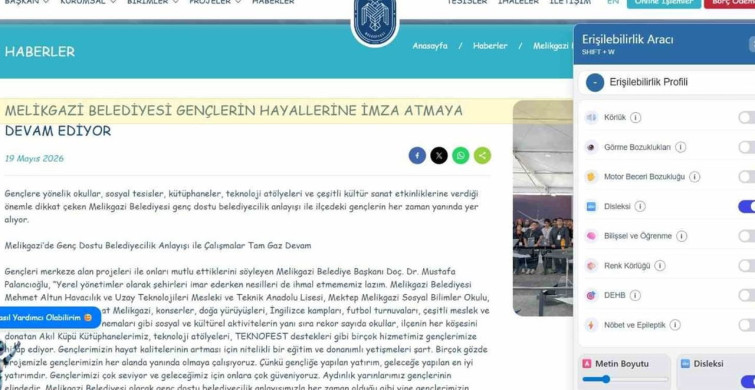Melikgazi Belediyesi'nden 'Engelsiz Dijital Dönüşüm' Projesi