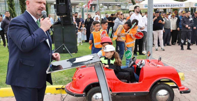 Menemen’de Çocuklar İçin Trafik Eğitim Parkuru Açıldı