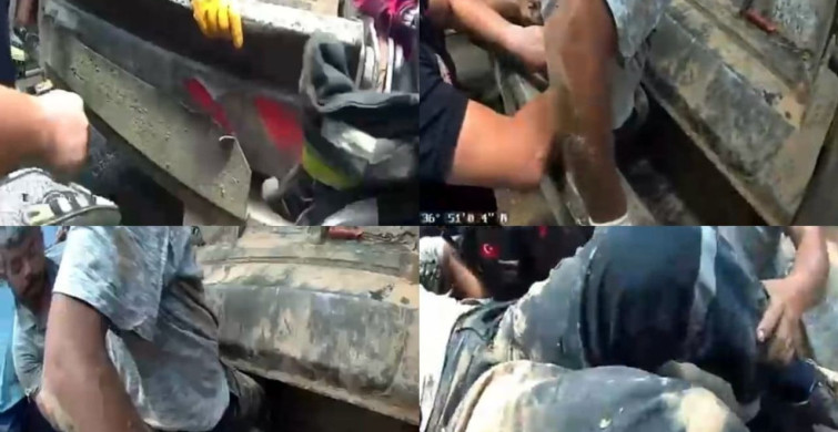 Mersin'de çöp kamyonunun hidrolik bölümüne sıkışan işçi kurtarıldı
