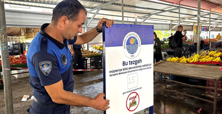 Mersin'de Pazarcıya Kötü Davranış Sebebiyle Tezgah Kapatma Cezası