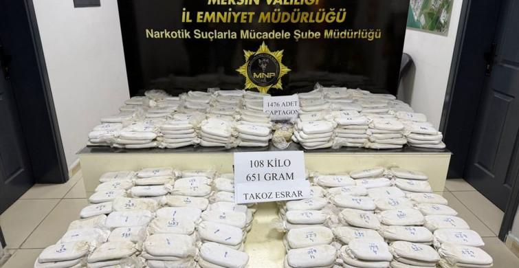 Mersin'de Uyuşturucu Operasyonu: 108 Kilo Esrar ve 1476 Hap Ele Geçirildi