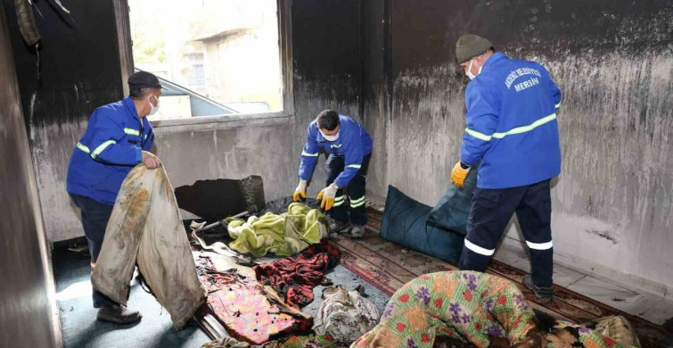 Mersin'de Yangın Söndürme ve Temizlik Çalışmaları