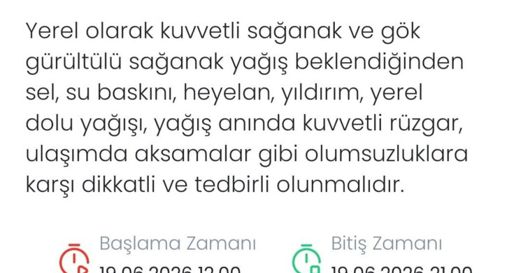 Meteoroloji denizli için yerel kuvvetli sağanak ve dolu uyarısı yaptı