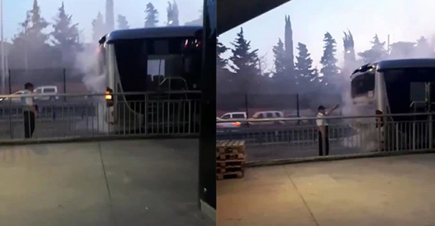 Metrobüste Korkutan Yangın