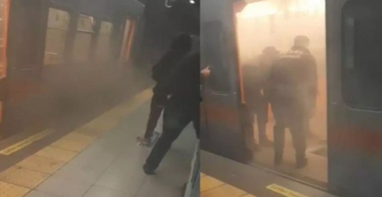 Metroda korku dolu anlar! Dumanlar yükseldi, yolcular tahliye edildi