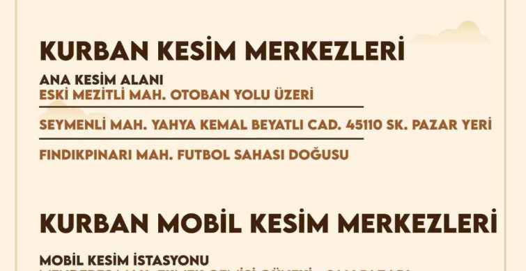 Mezitli'de Kurban Satış ve Kesim Noktaları Belirlendi