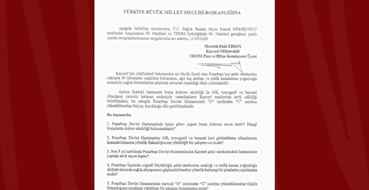 MHP'li Baki Ersoy'dan Pınarbaşı İçin Sağlık Sorunlarına Dikkat