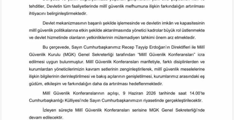 Milli Güvenlik Konferansları Başlıyor