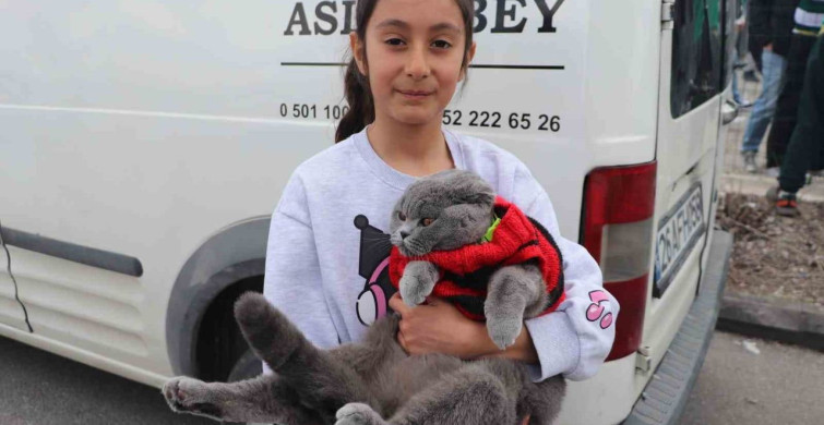 Minik Taraftar ve Kedisi Bursaspor İçin Stadyumda