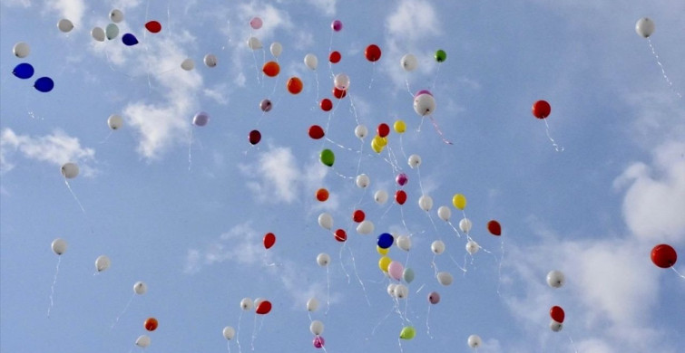 Mirza Özbay için Gökyüzüne Balonlar Bırakıldı