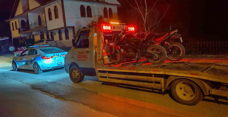 Mudurnu'da motosiklet denetimleri ile trafik kuralları ihlal eden sürücülere ceza