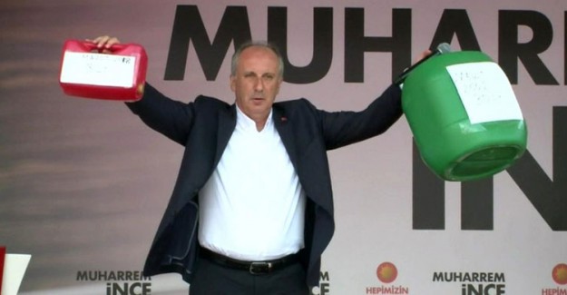 Muharrem İnce Kürsüye Elinde Bebek Bezi ve Benzin Bidonu ile Çıktı