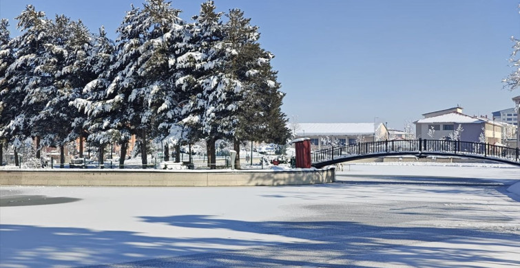 Muş'ta Soğuk Hava Etkisini Sürdürüyor: Göletler Dondu, Buz Sarkıtları Oluştu