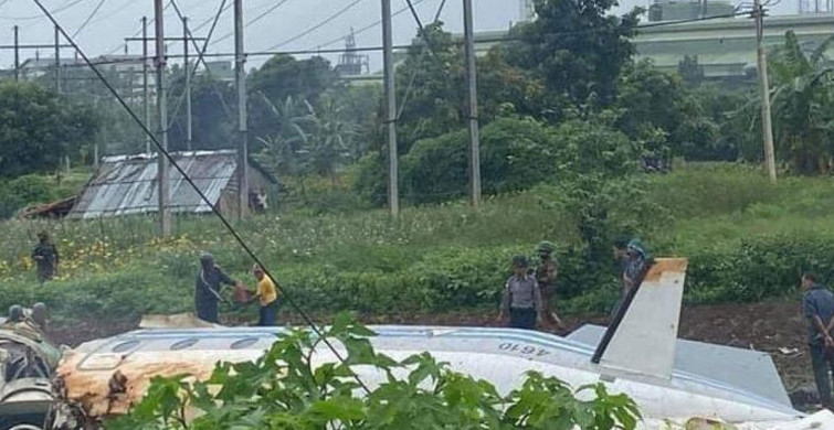 Myanmar'da Askeri Uçak Düştü! Çok Sayıda Ölü ve Yaralı Var 