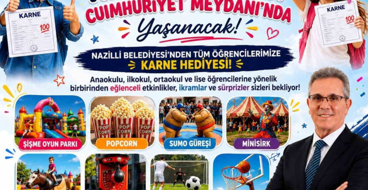 Nazilli Belediyesi, öğrencilere karne hediyesi etkinliği düzenliyor