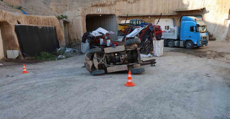Nevşehir'de devrilen forkliftin altında kalan genç hayatını kaybetti