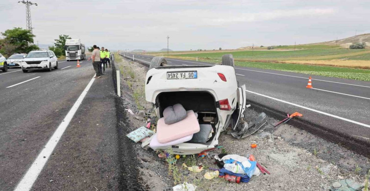 Nevşehir'de kontrolden çıkan otomobil takla attı: 2'si bebek 4 yaralı